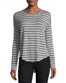 Hudson Crewneck Long-Sleeve Striped Top at Neiman Marcus